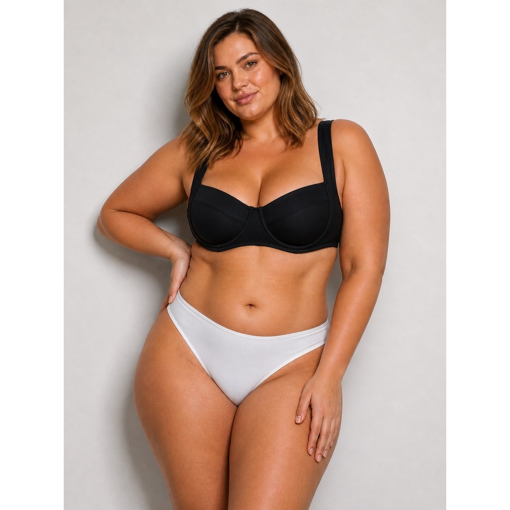 SKIMS Shaping Swim Underwire Bikini Top + Dipped Bottom Onyx Marble ‎ 3X